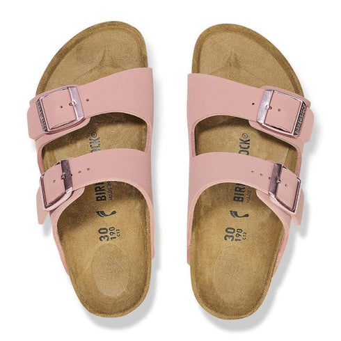 Birkenstock Kids Arizona Pink Clay Birkibuc Narrow Slides